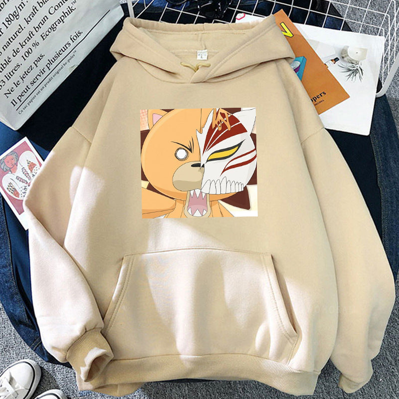 Casual Anime Graphic Printed Pullover Hoodie