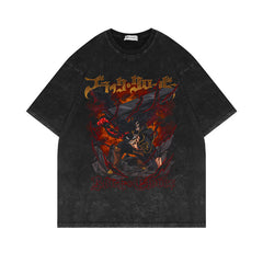 Retro Anime Short-sleeved Washed T-shirt