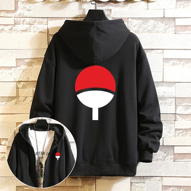 Men's Anime Zip Up Loose Hooded Jacket