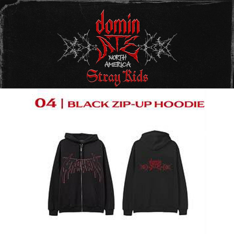 SKZ dominATE NORTH AMERICA Black Zip-Up Hoodie