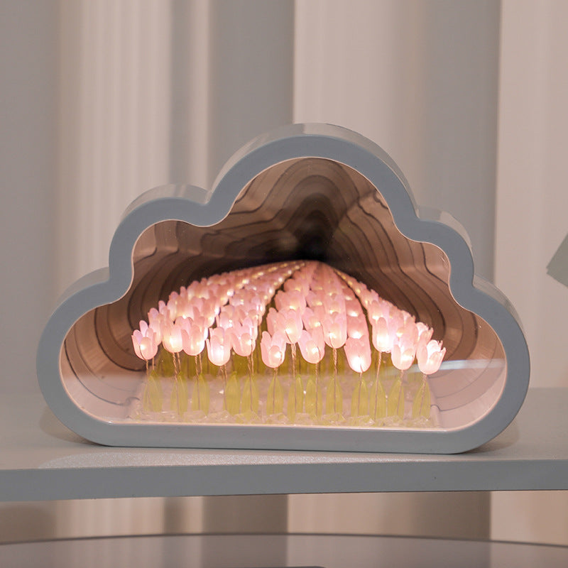 DIY Cloud Tulip Mirror Lamp