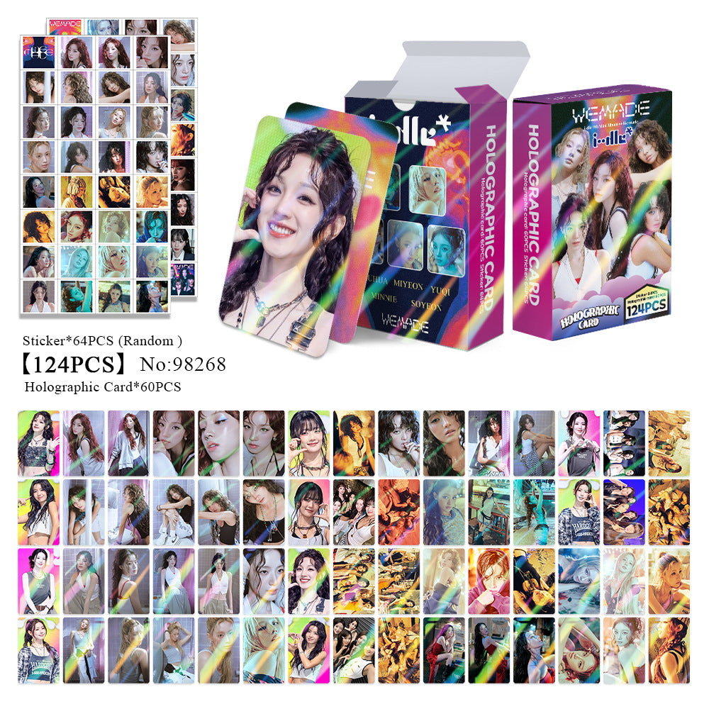 124PCS IDLE WE MADE Holographic Photocard Stickers