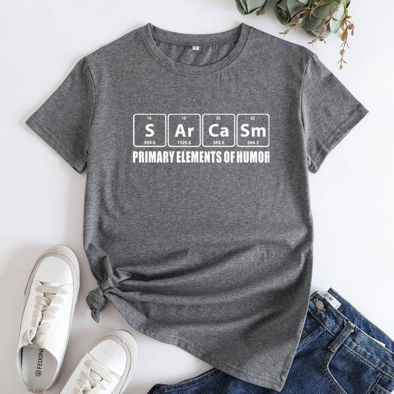 Creative Fun Letter Cotton Women's T-shirt