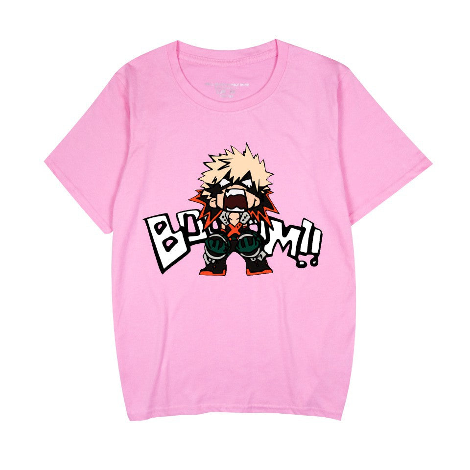 Unisex Anime Print Crew Neck Short Sleeve T-Shirt