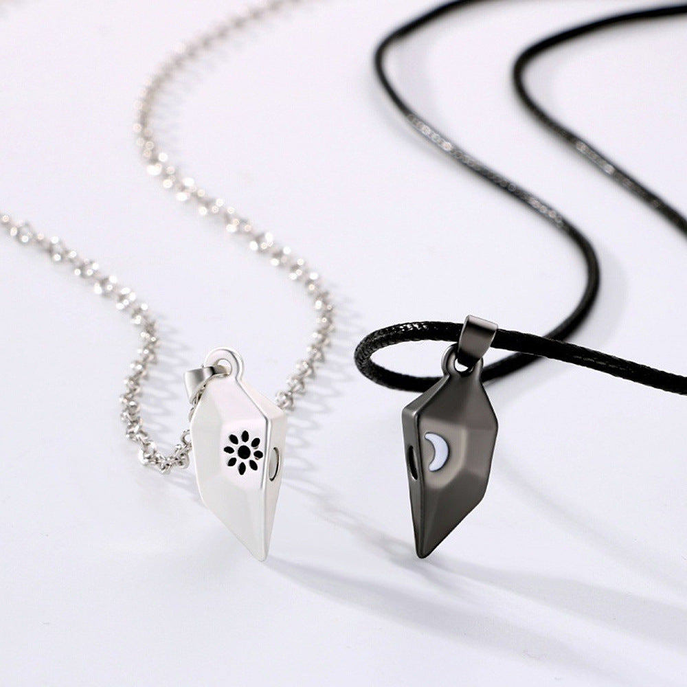 Sun and Moon Magnet Couple Necklace