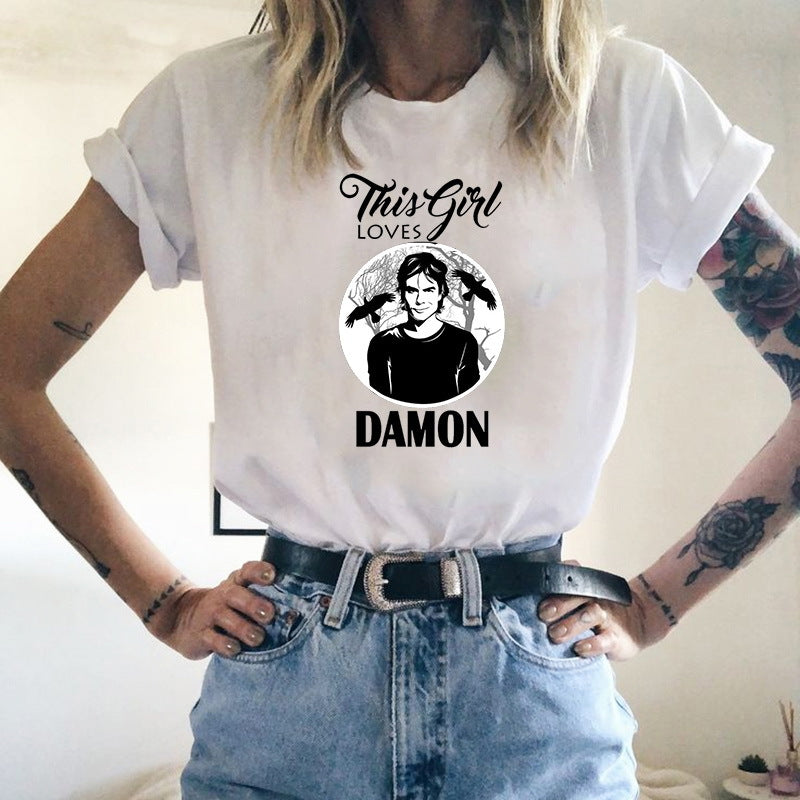 Women's TVD Print Summer Loose T-shirt