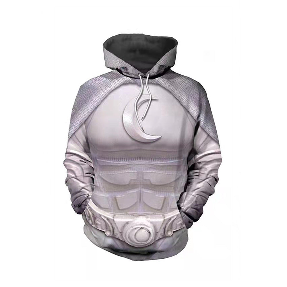 Cool Men's Moon Knight Digital Print Cosplay Hoodie