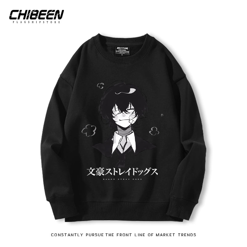 Casual Anime Printed Crew Neck Sweatshirt