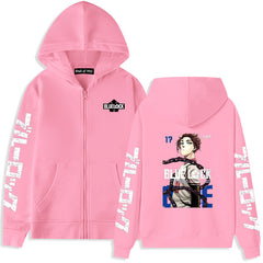 Unisex Anime Graphic Printed Zipper Hoodie