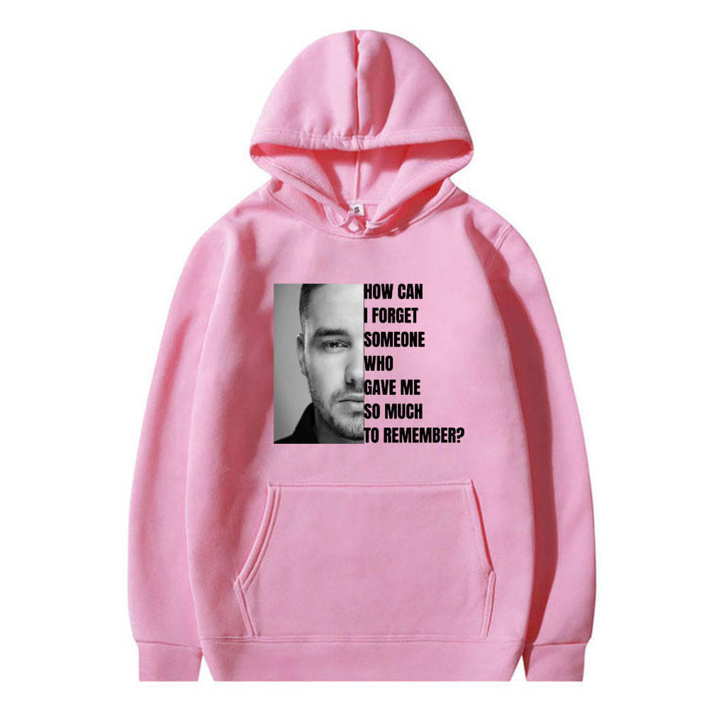 Casual Liam Tribute Letter Print Hoodie