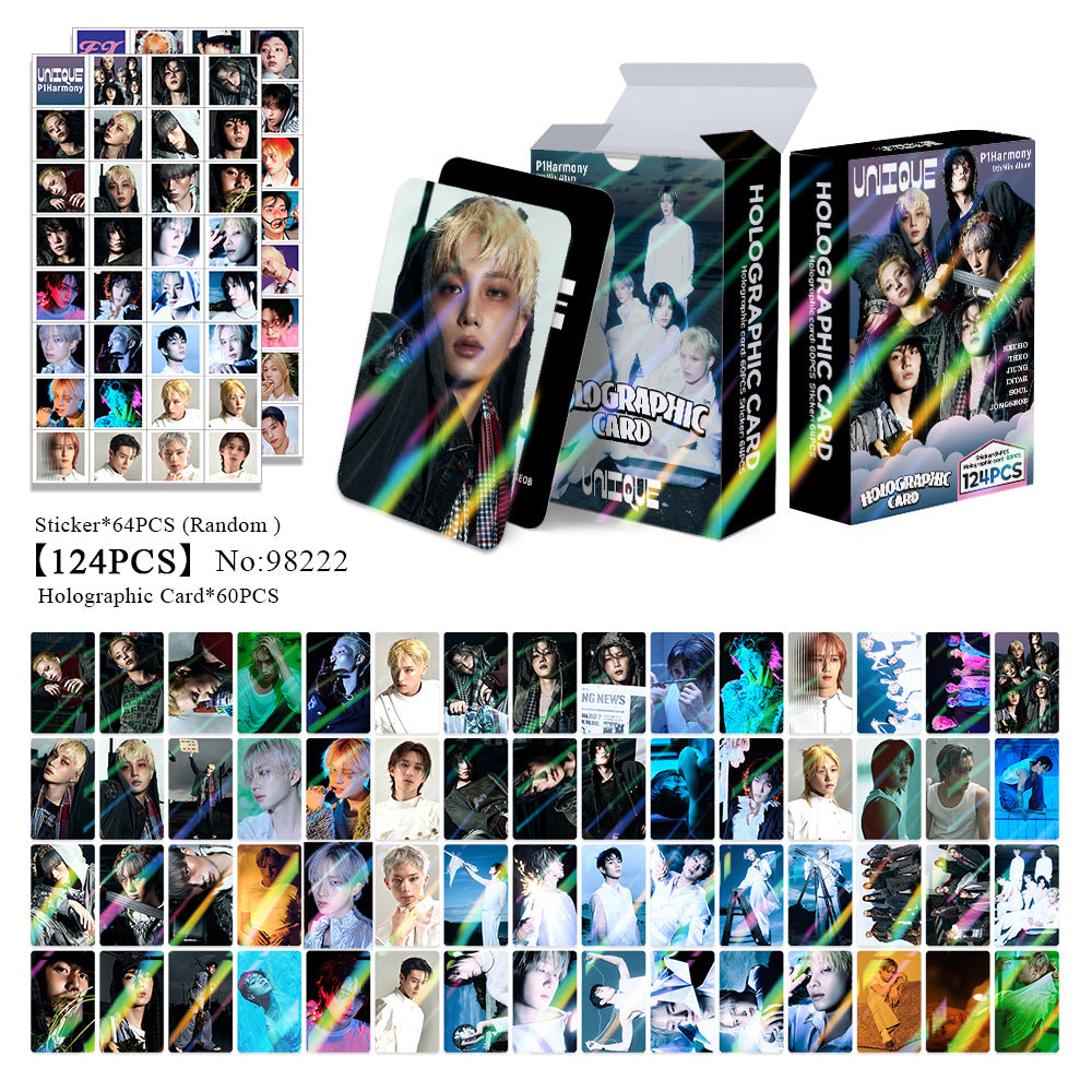 124PCS P1H UNIQUE Holographic Photocard Sticker