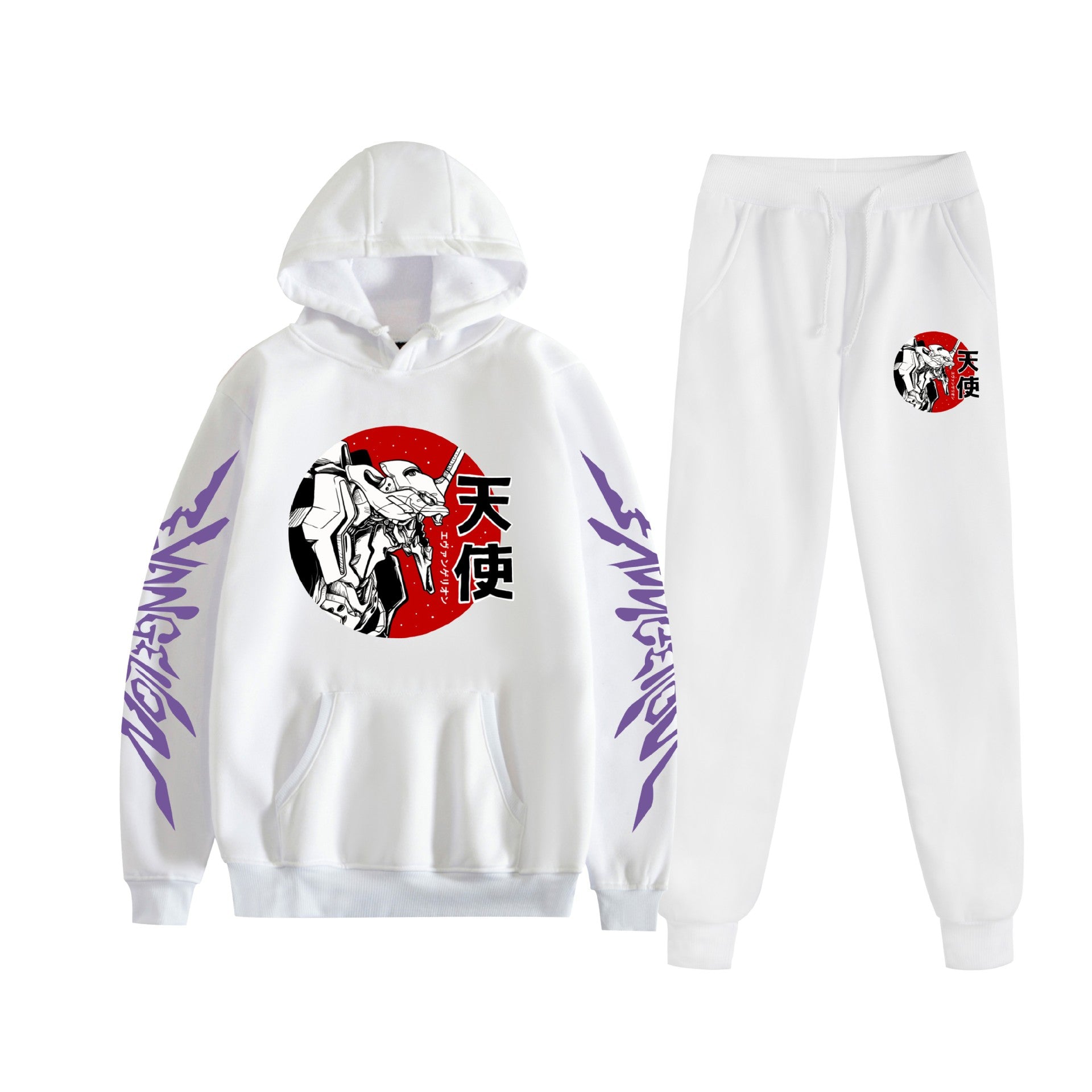 Unisex Eva Graphic Print Hoodie Pants Set