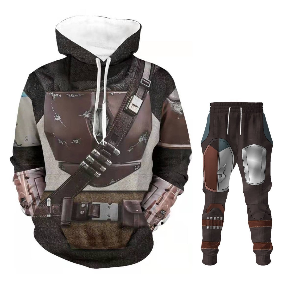 Unisex Trendy Mandalorian COS Hoodie and Pants Co-ords