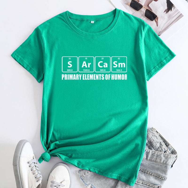 Creative Fun Letter Cotton Women's T-shirt