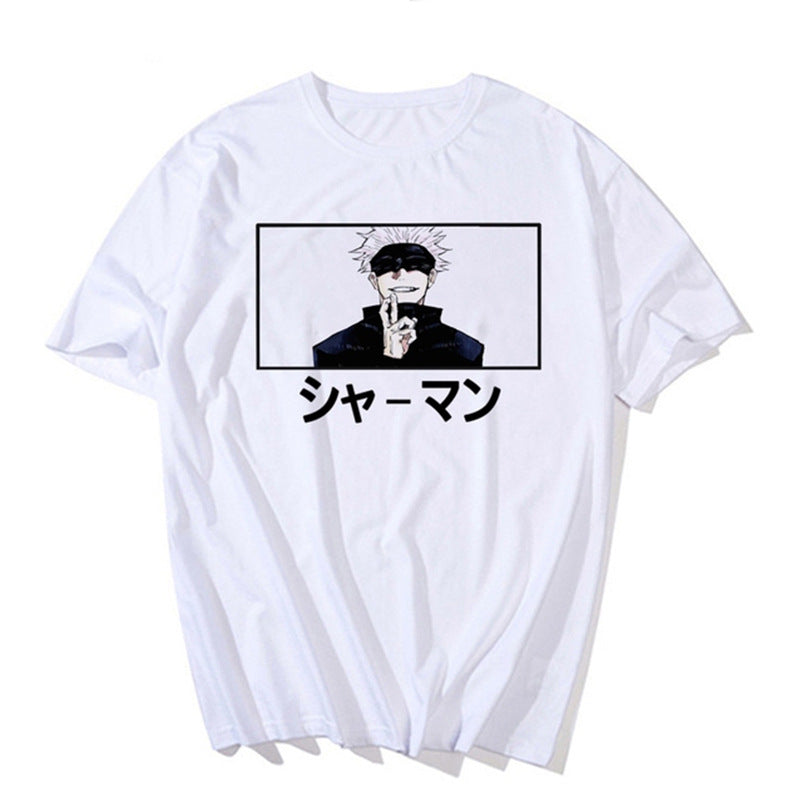 Men's Anime Printed Loose Crew Neck T-shirt