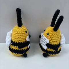 Knitted Bee Positive Doll Pendant