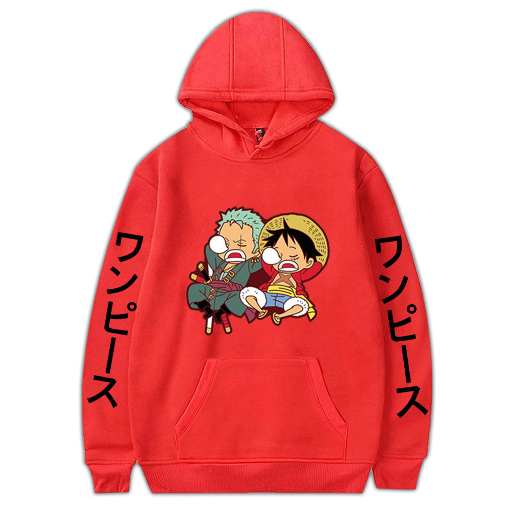 Unisex Luffy Zoro Cartoon Graphic Pullover Hoodie