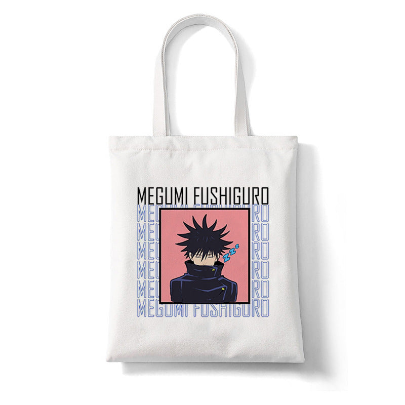 Trendy Anime Printed Canvas Shoulder Tote Bag