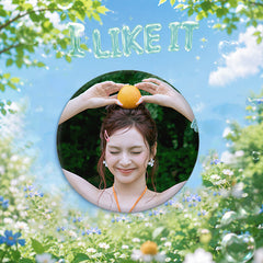 BM I LIKE IT Photo Tinplate Badge Mirror Keychain
