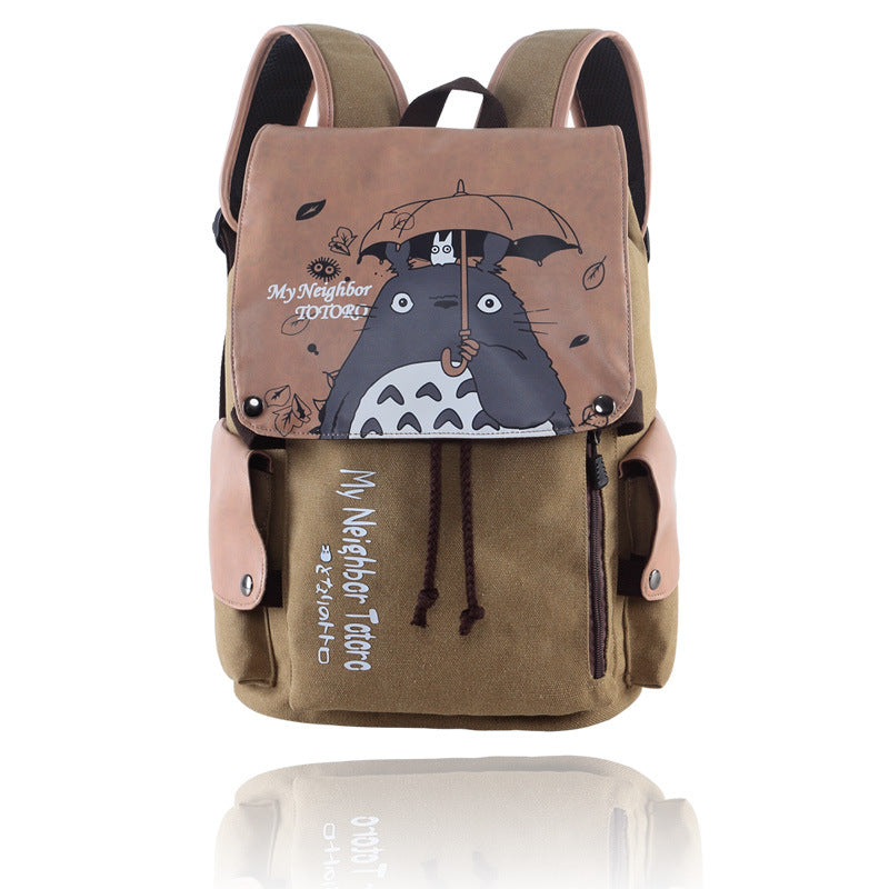 Trendy Anime Printed Canvas Backpack