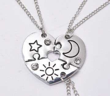 BEST FRIENDS Heart-shaped Pendant Necklace