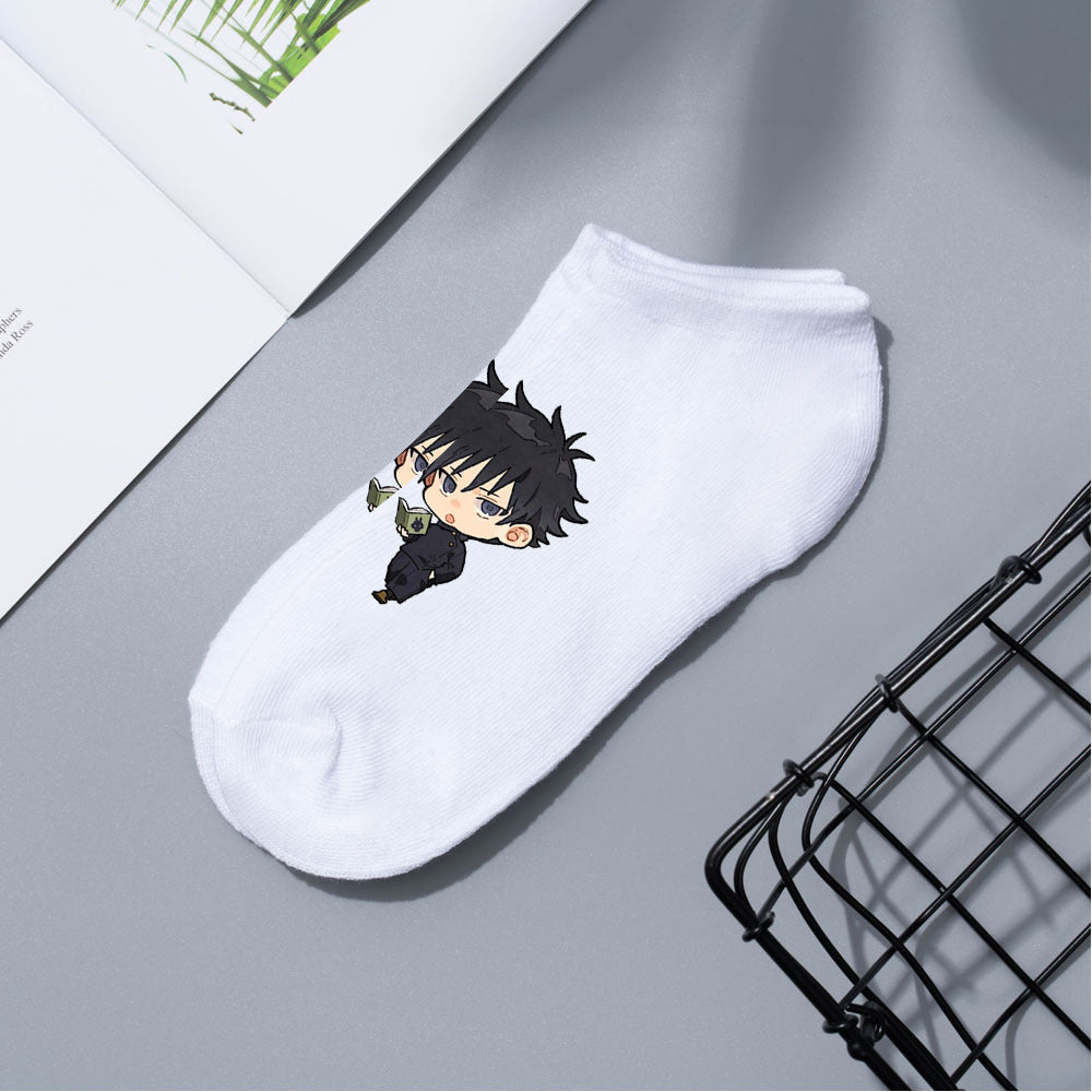 Casual Anime Cotton Breathable Boat Socks