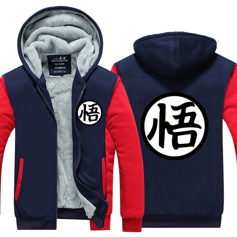 Unisex Anime Hooded Thickened Zipper Jacket