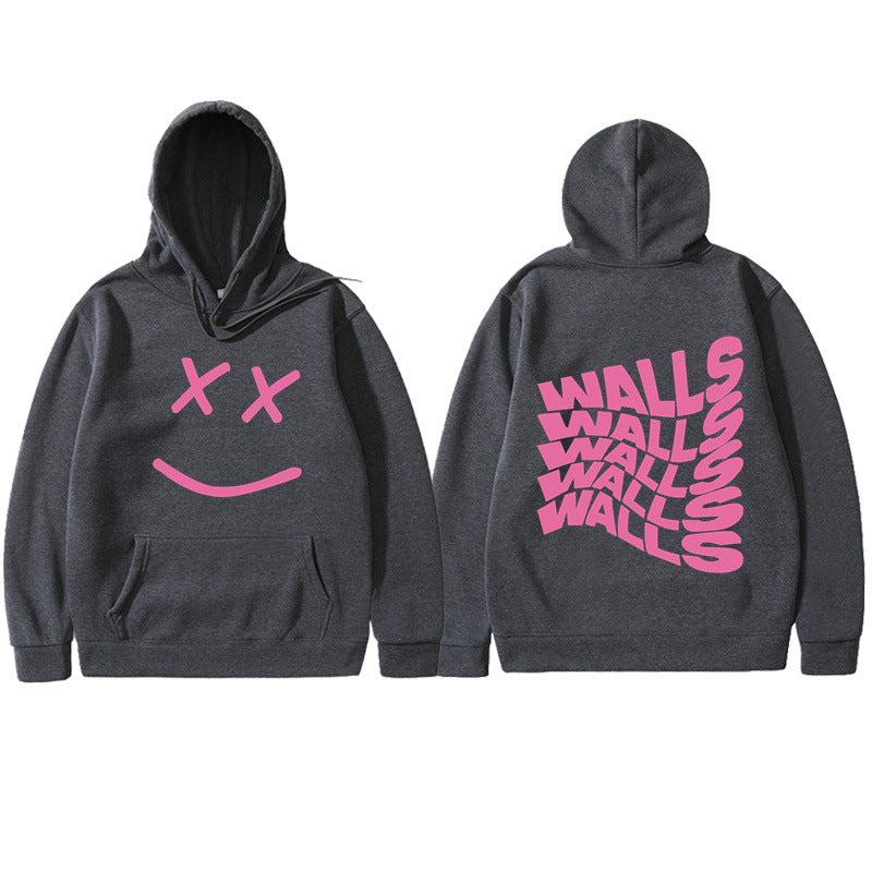 Unisex Casual Walls Print Loose Hoodie