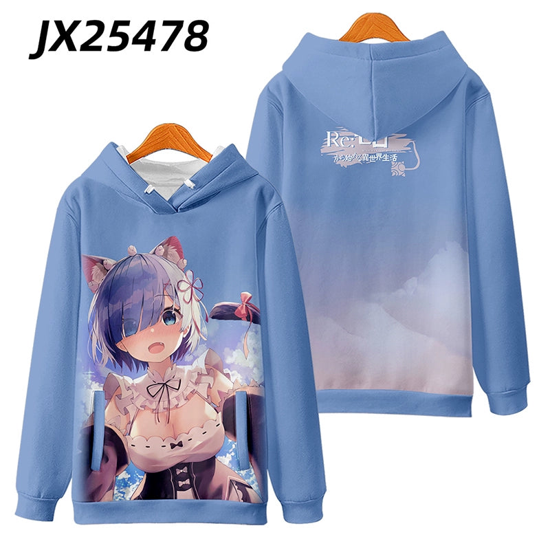 Women's Rem Anime 3d Print Hoodie