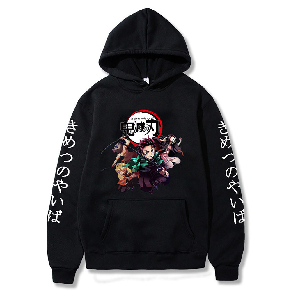 Unisex Anime Printed Pullover Loose Hoodie