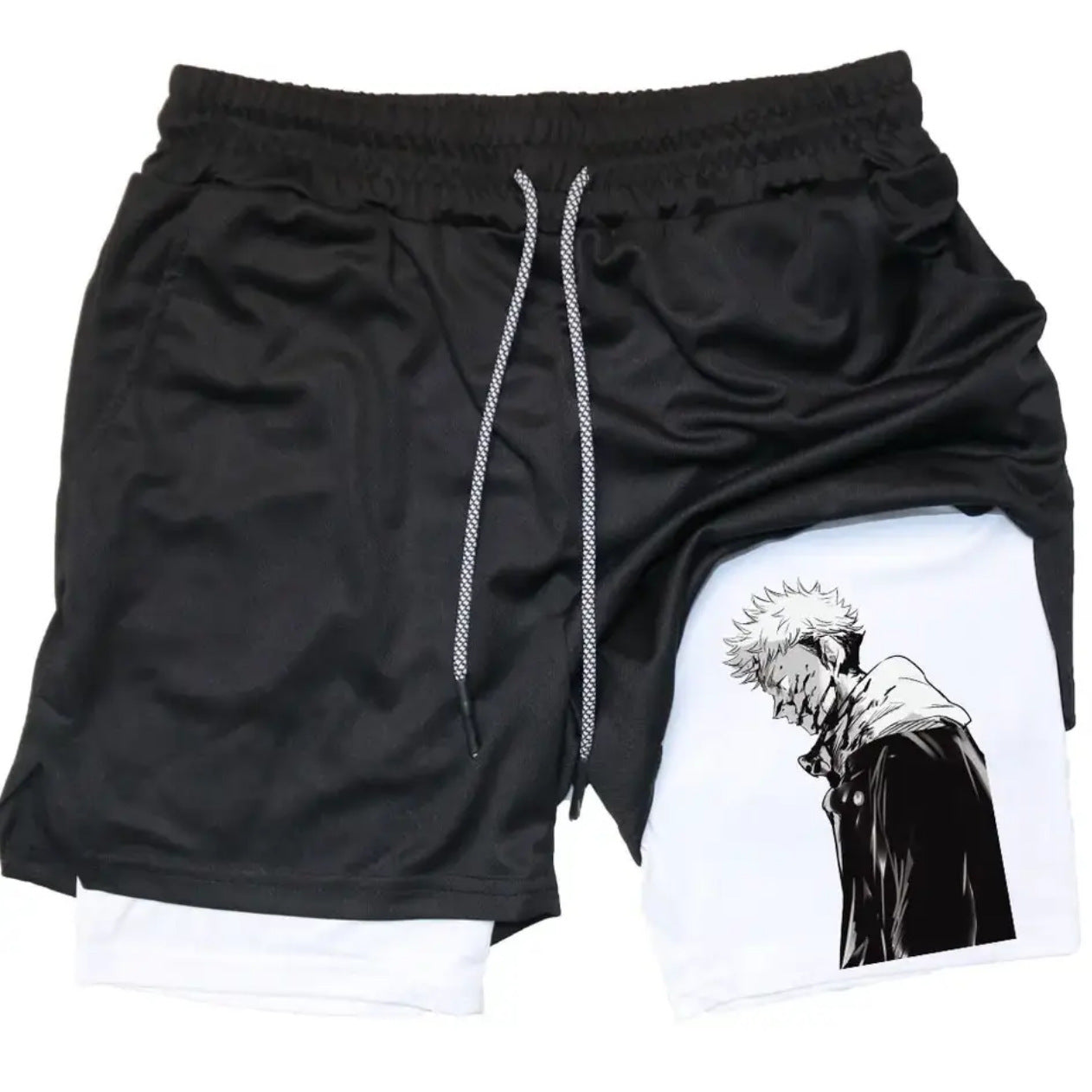 Men's Anime Print Summer Fitness Shorts