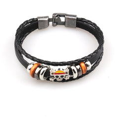 Retro Luffy Straw Hat Leather Bracelet