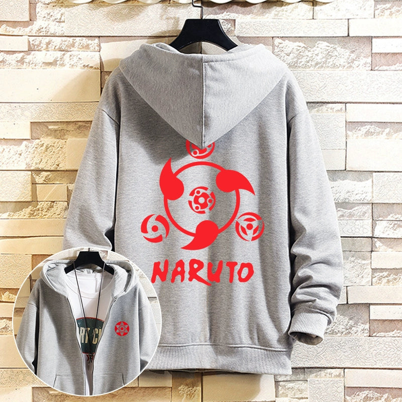 Men's Anime Zip Up Loose Hooded Jacket