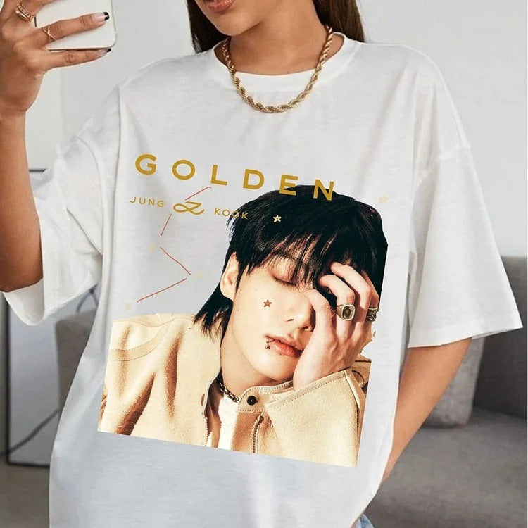 JUNGKOOK GOLDEN Printed T-shirt
