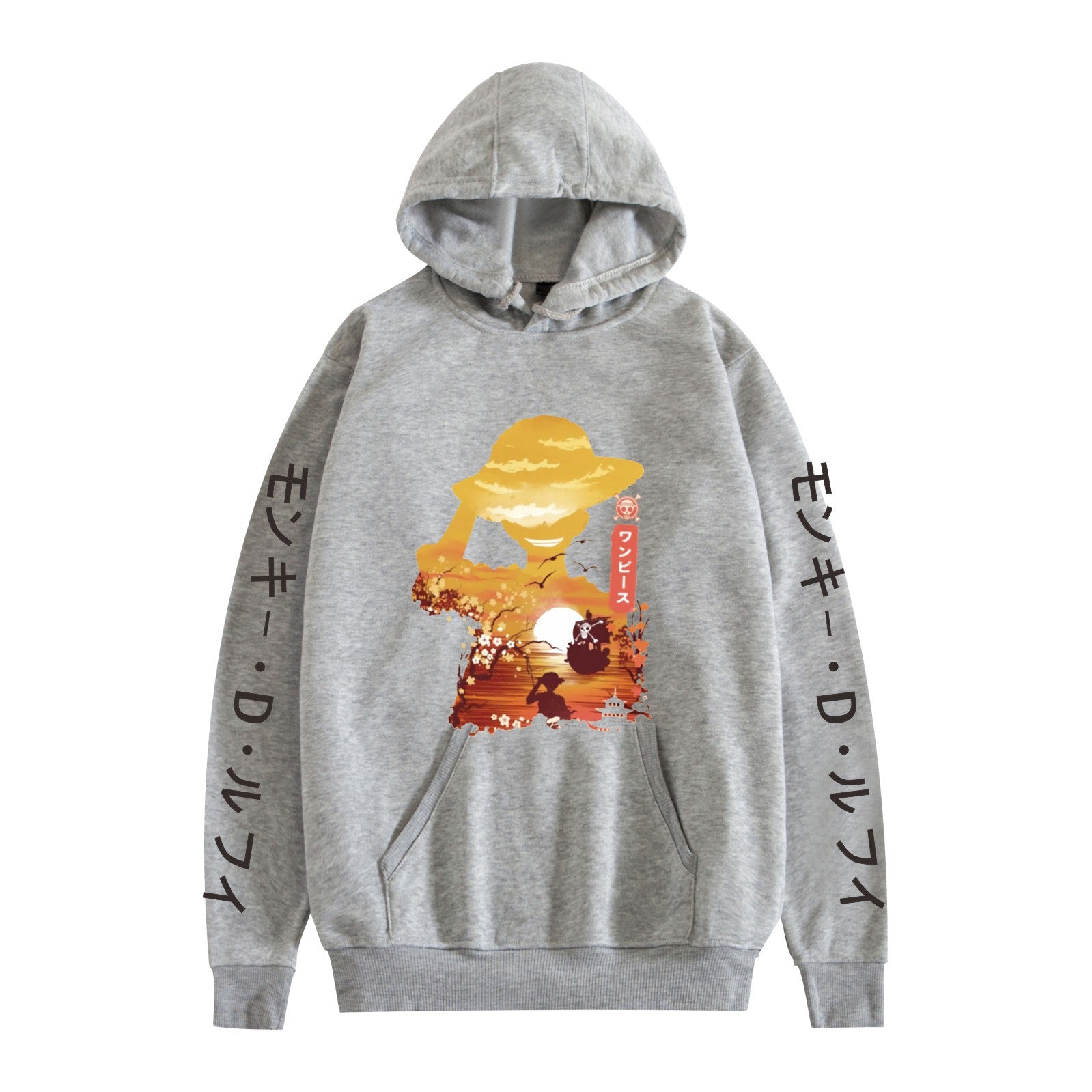 Unisex Anime Luffy Printed Pullover Hoodie