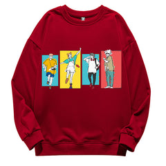 Unisex Casual Anime Crew Neck Long Sleeve Sweatshirt