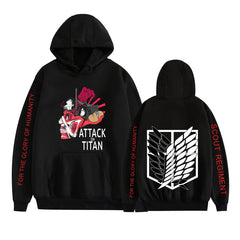 Unisex Anime Titan Print Casual Hoodie