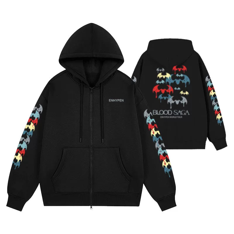 EN- World Tour BloodSaga Printed Zipper Hoodie