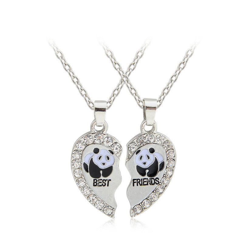 BEST FRIENDS Heart-shaped Pendant Necklace