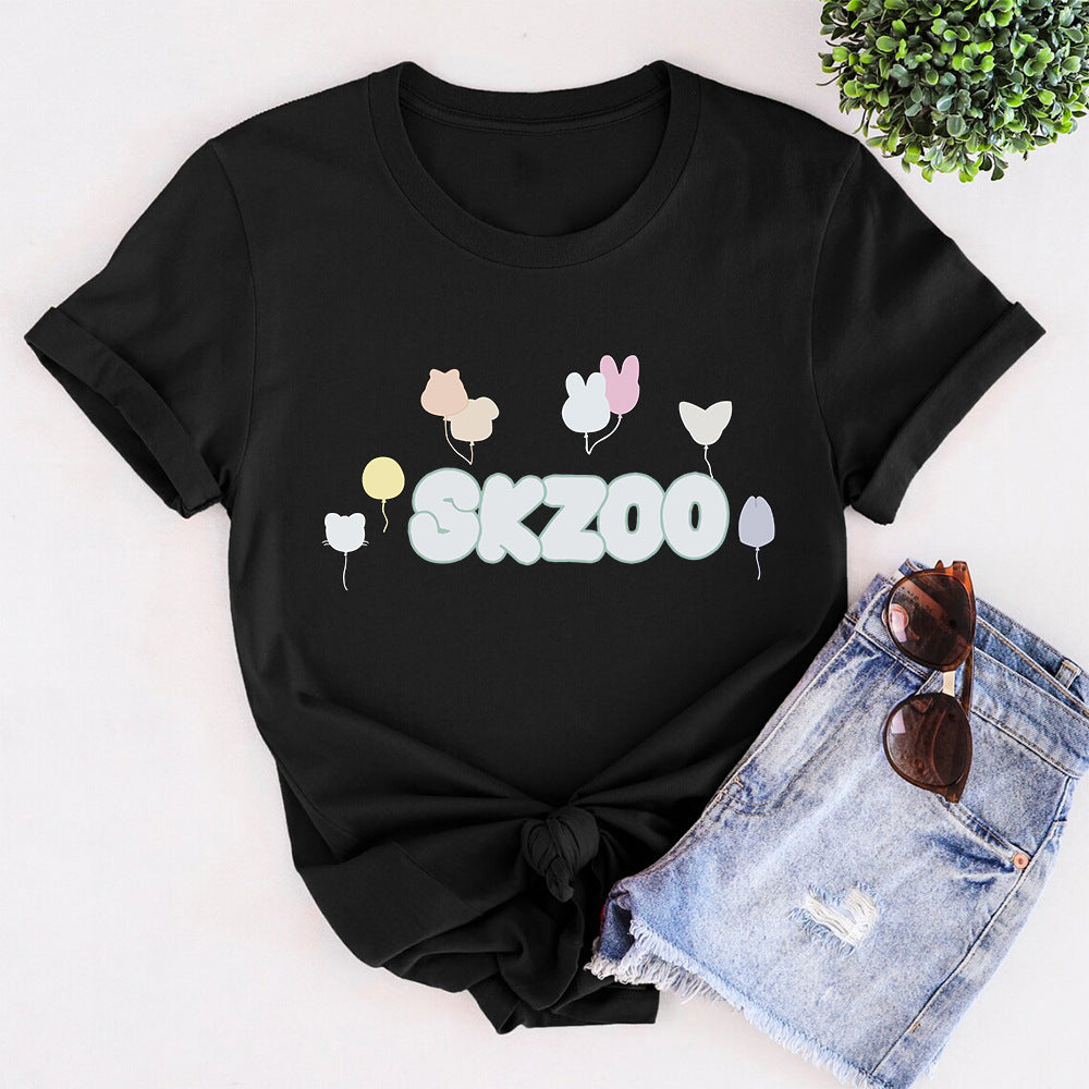 Cute Kpop Cartoon Short-sleeved T-shirt