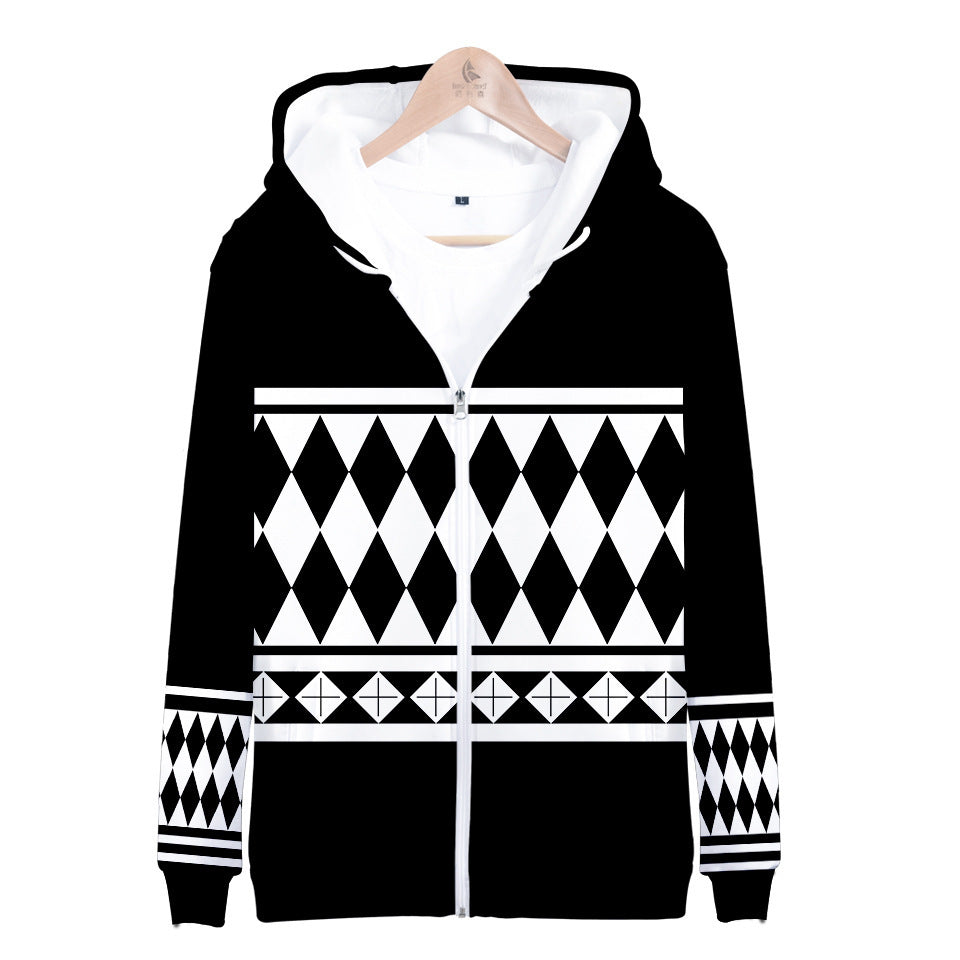 Anime COS Digital Print Hooded Zipper Cardigan