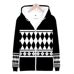 Anime COS Digital Print Hooded Zipper Cardigan