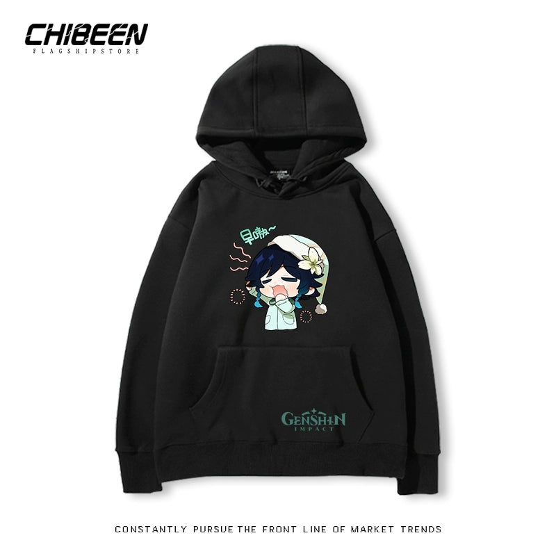 Unisex Venti Game Print Pullover Hoodie