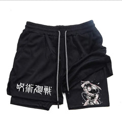 Casual Men's Fitness Anime Beach Shorts