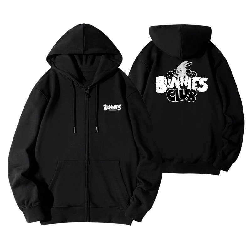 NJZ BUNNIES CLUB Cotton Zipper Hoodie