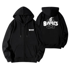 NJZ BUNNIES CLUB Cotton Zipper Hoodie