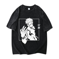 Vintage Washed Trendy Anime Short-sleeved T-shirt