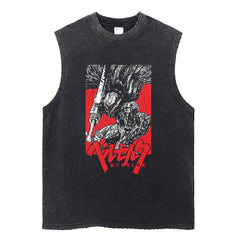 Men's Anime Print Cotton Sleeveless Vest