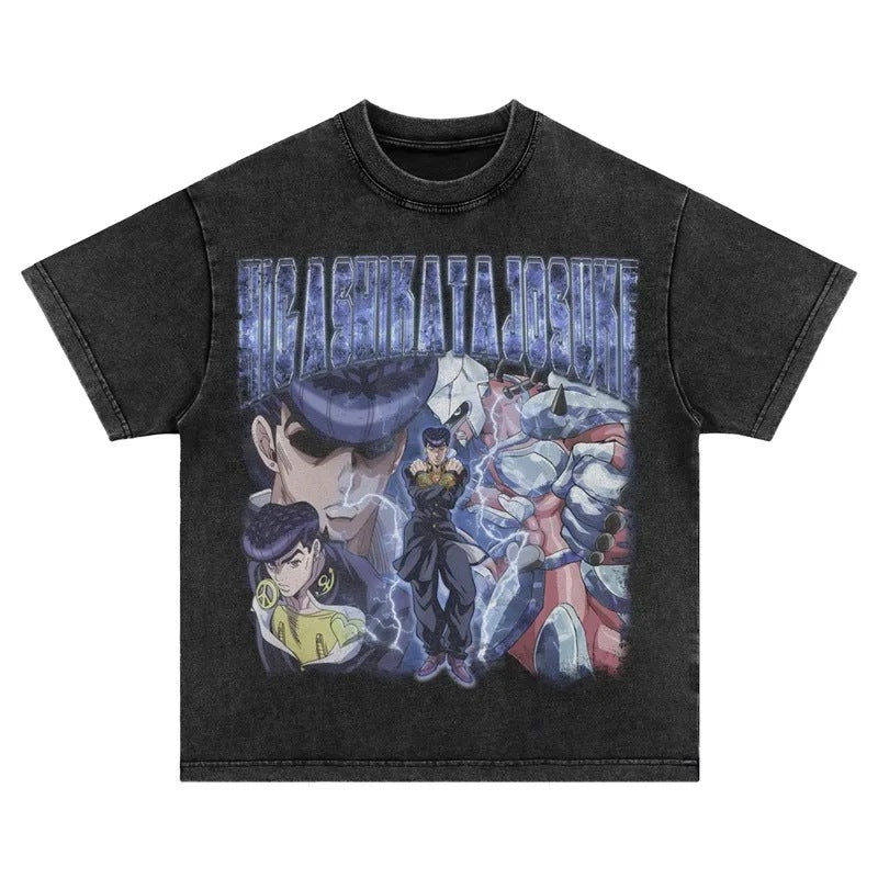 Unisex Vintage Anime JoJo Washed T-Shirt