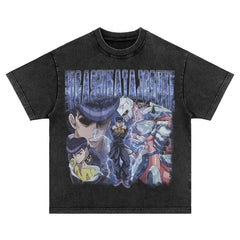 Unisex Vintage Anime JoJo Washed T-Shirt